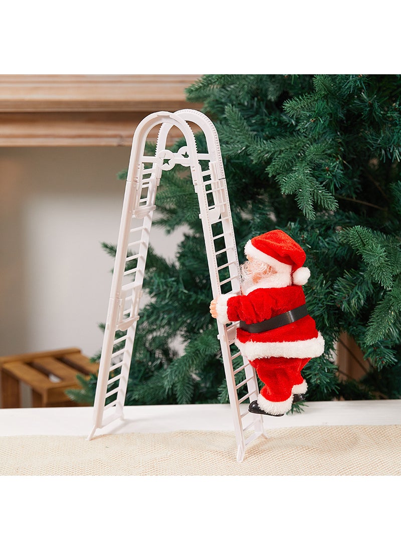 1 x 5 pcs Climbing Santa Claus Christmas Decor Gift White Double Ladder Old Man