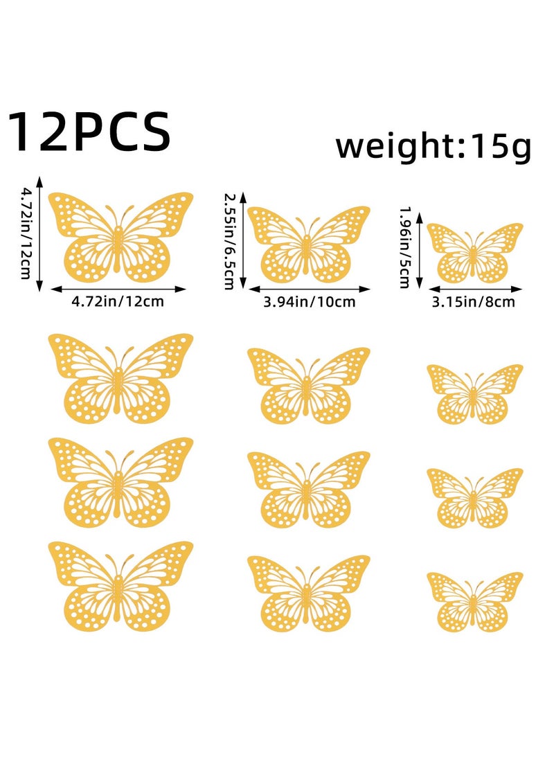 3D Butterfly Wall Stickers Creative Living Room Decor HH3-11B model (12/bag)