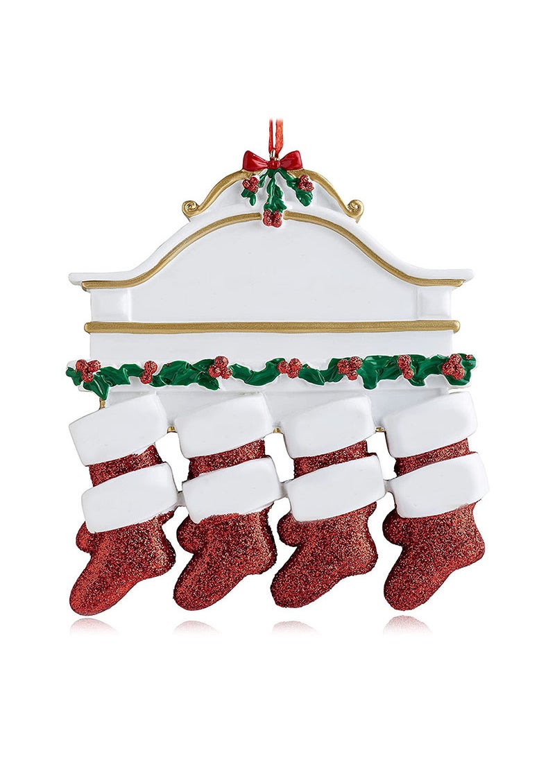 1 x 5 pcs Creative Resin Christmas Stocking Tags Decoration 8 socks resin machine printed