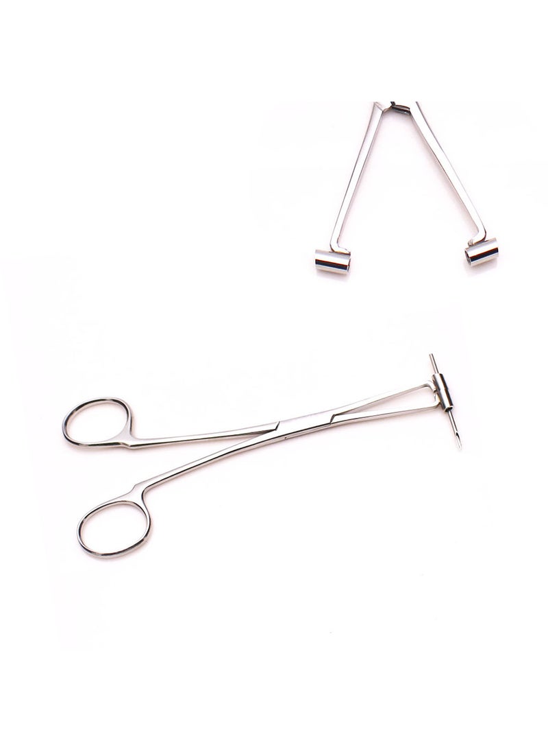 1 x 5 pcs Stainless Steel Piercing Forceps for Nose  Tongue