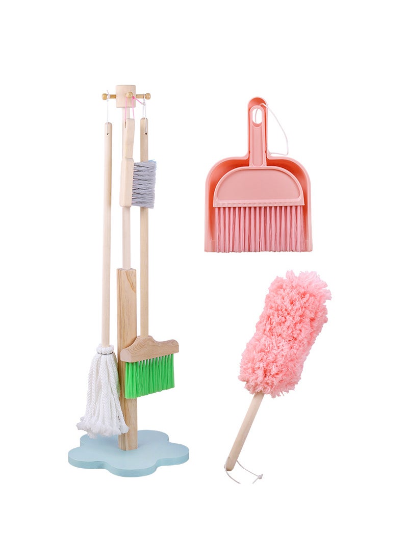 Kids Pretend Play Wooden Cleaning Set K-Sweeping Suit [6 Pieces]]