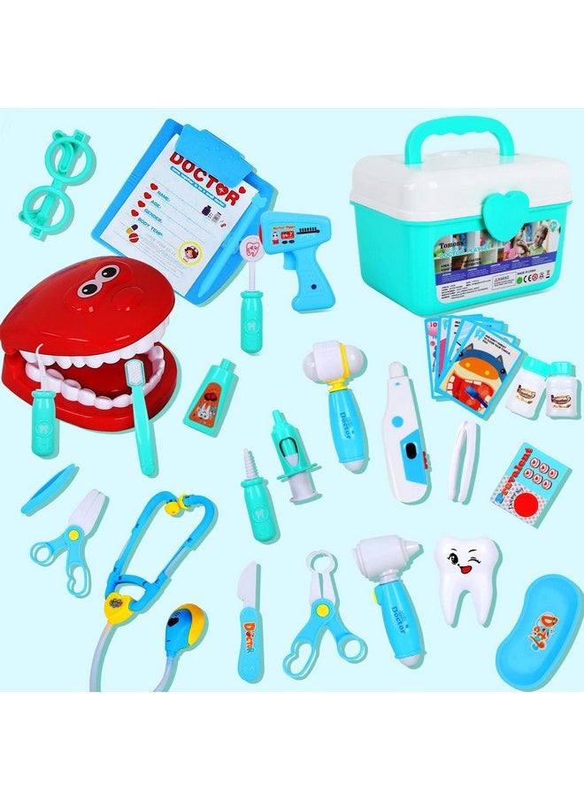 Toy Doctor Kit For Kids ,38 Pieces Pretend Play Doctor Set With Stethoscope, Medical Kit Role Play Dress Up Educational Doctors Toys Gifts For Toddler Boys Girls Ages 3 4 5 6 7