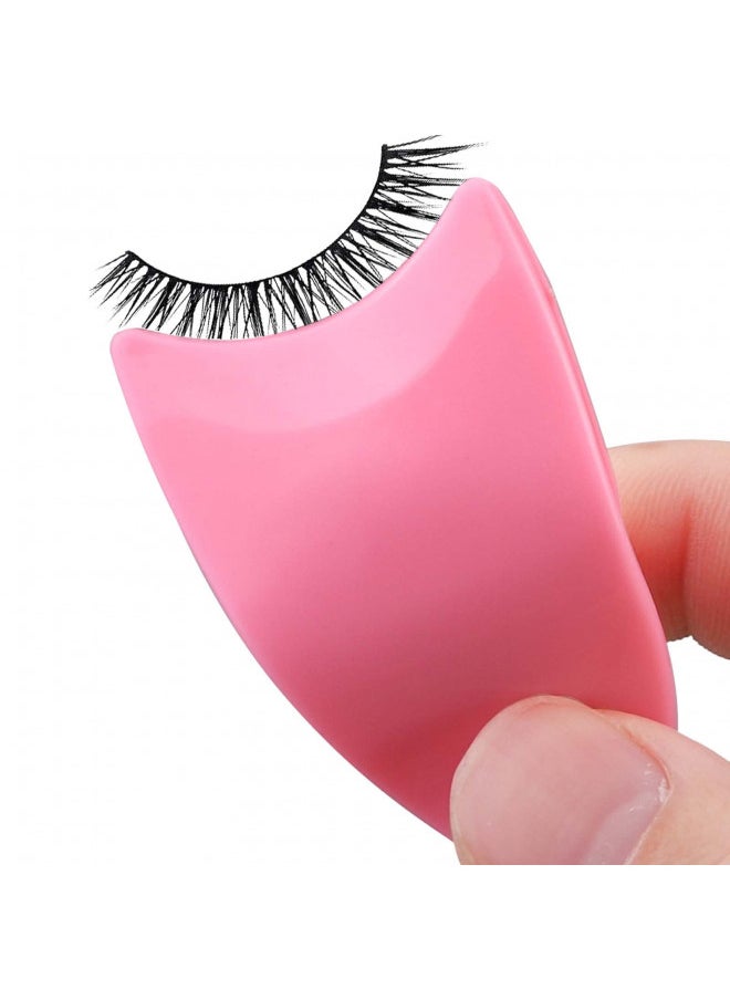 Miuffue Eyelash Applicator Tool 35mm Width Lash Applicator Clip, 1PCS Eyelash Tweezers for False Lashes, Pink