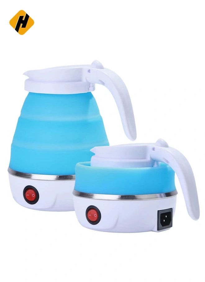 Travel Portable Foldable Electric Kettle Collapsible Water Boiler For Coffee Tea Fast Water Boiling 110V-220V 600ML Small Electric Kettle Travel Folding Water Boiler Portable Silicone Household