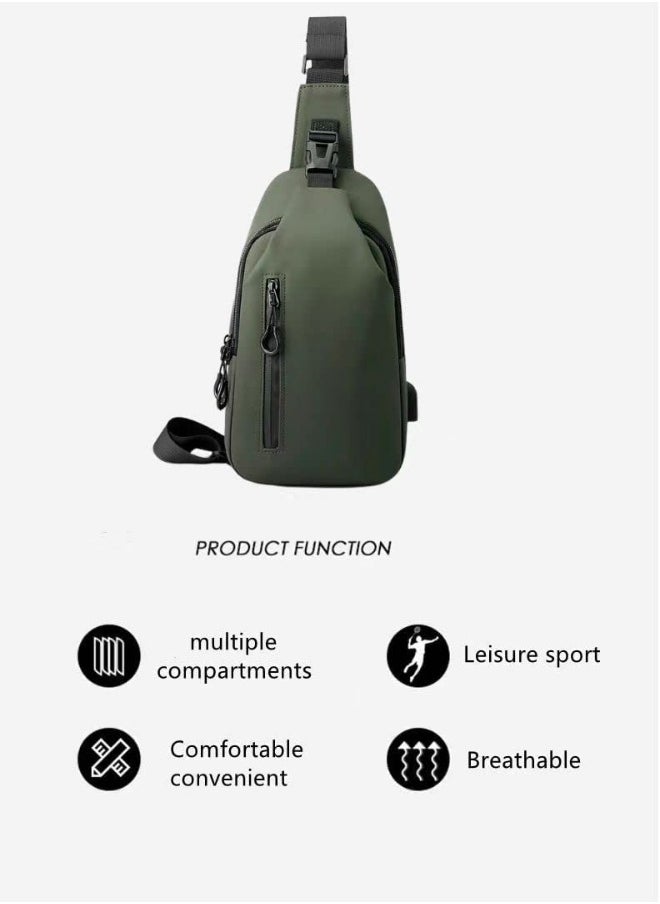 Sling Crossbody Bag Small Shoulder Backpack for Men Waterproof Slim Chest Bags Casual Daypack for Travel Cycling