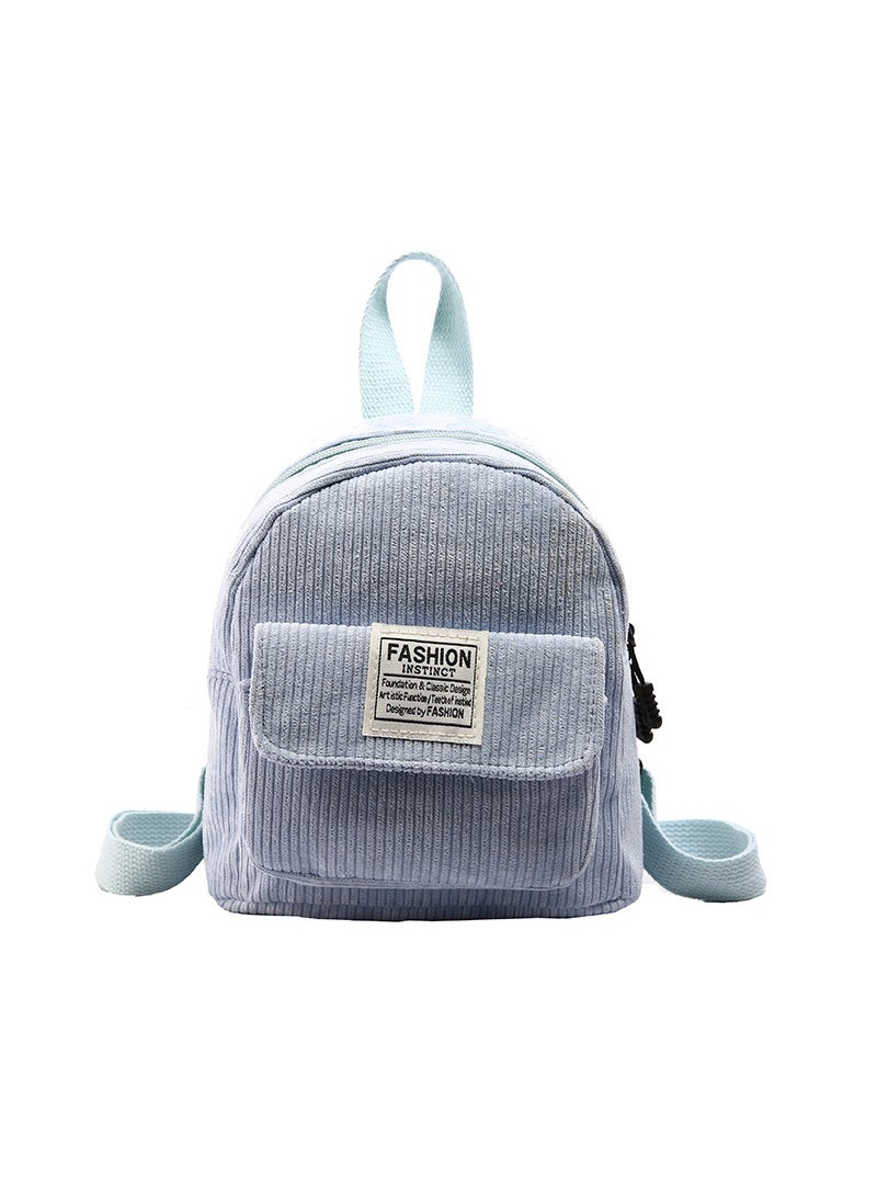 1 x 5 pcs 2024 Corduroy 3-in-1 Mini Backpack Gray Blue