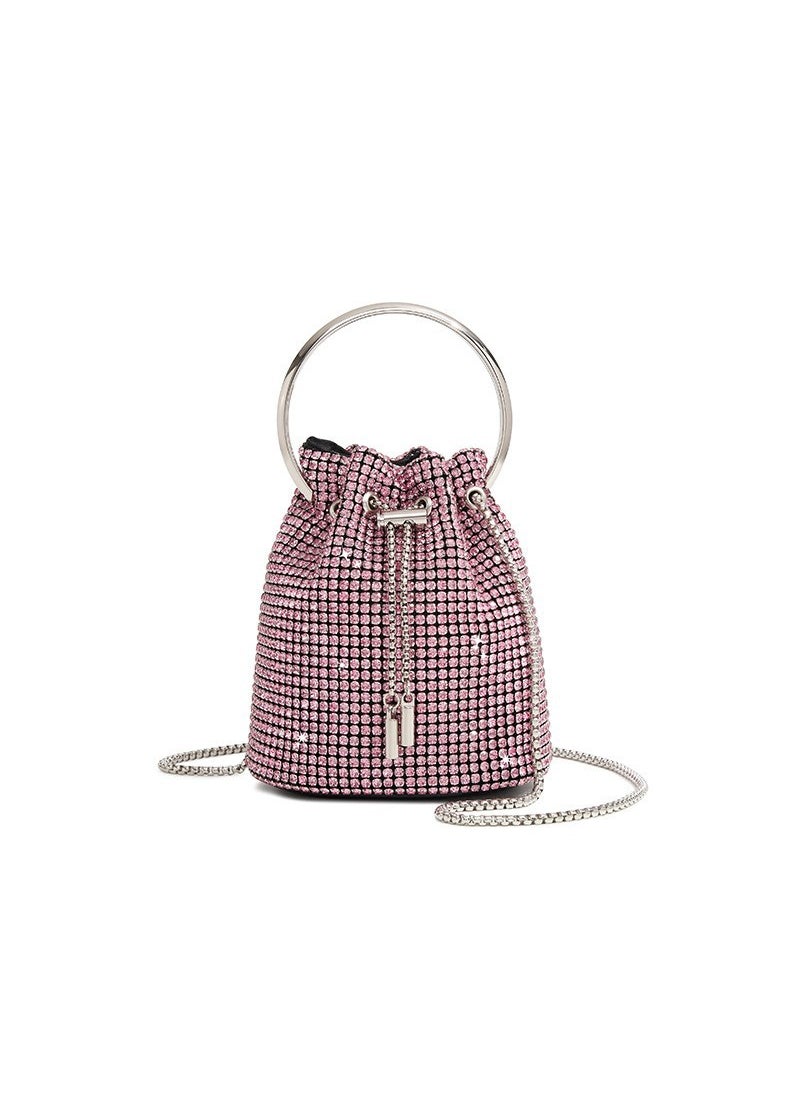 2024 Diamond Tassel Bucket Crossbody Bag pink