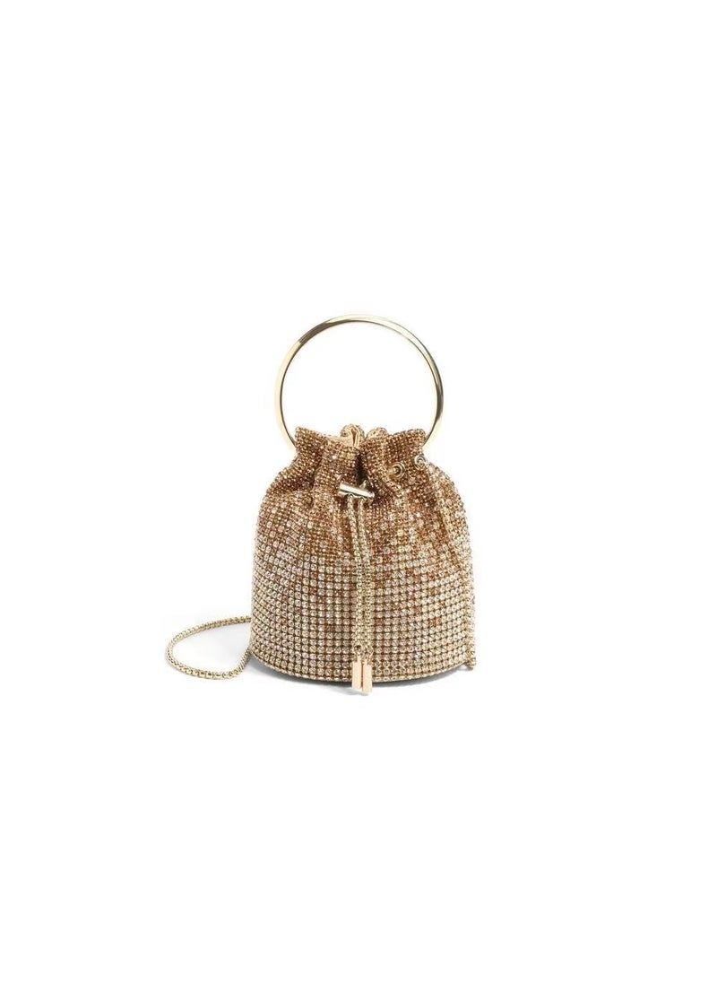 2024 Diamond Tassel Bucket Crossbody Bag champagne gold