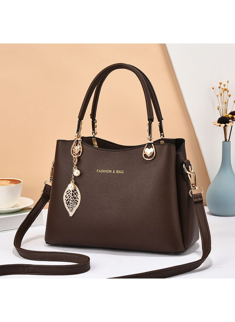 1 x 5 pcs 2024 Fashion Large Tote Bag for Women Brown