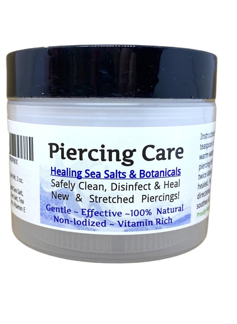 Urban ReLeaf Piercing Care - Healing Sea Salt & Botanical Aftercare - Safely Clean & Heal New & Stretched Piercings - 1 (3 Ounce)