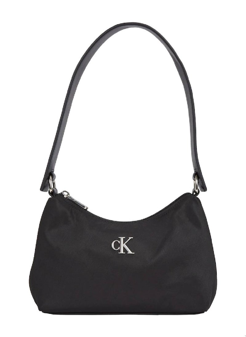 Women's Sleek Shoulder Bag - Polyester, Black