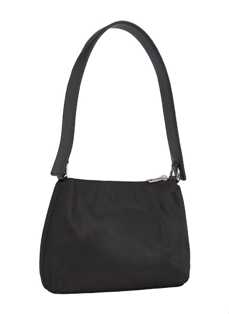 Women's Sleek Shoulder Bag - Polyester, Black