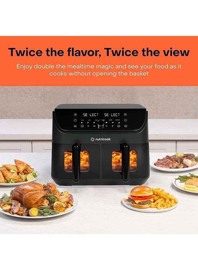 Dual Air Fryer Vision, 8.5L with two 4.25L baskets 8.5 L 2400 W NC-AFD185V Black