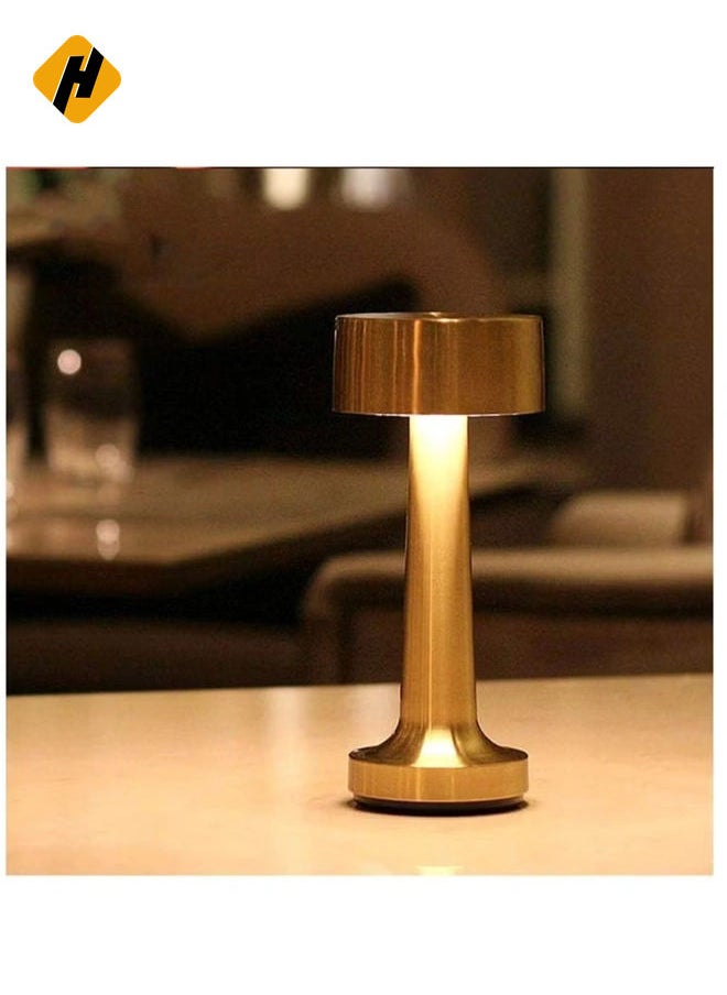 Modern Table Lamp Cordless Lighting 3W Dumbbells Style Dimmable Touch Switch LED Rechargeable Wireless Aluminium Desk Lamp for Restaurant Reading Bar Coffee Shop