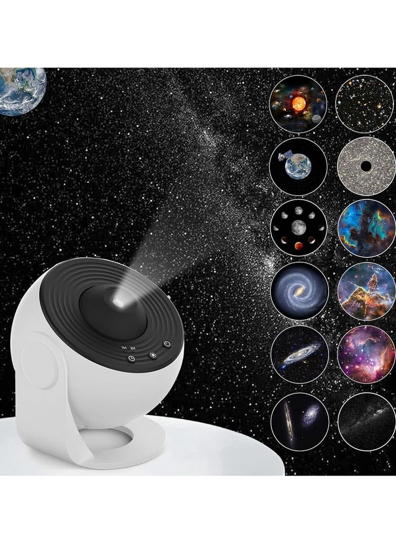 Galaxy Projector 12 in 1 Star Projector Starry Sky Night Light with Solar System Constellation Moon for Kids Adults Light Projector for Bedroom Home Theater Living Room Decor LED Projector Lamp