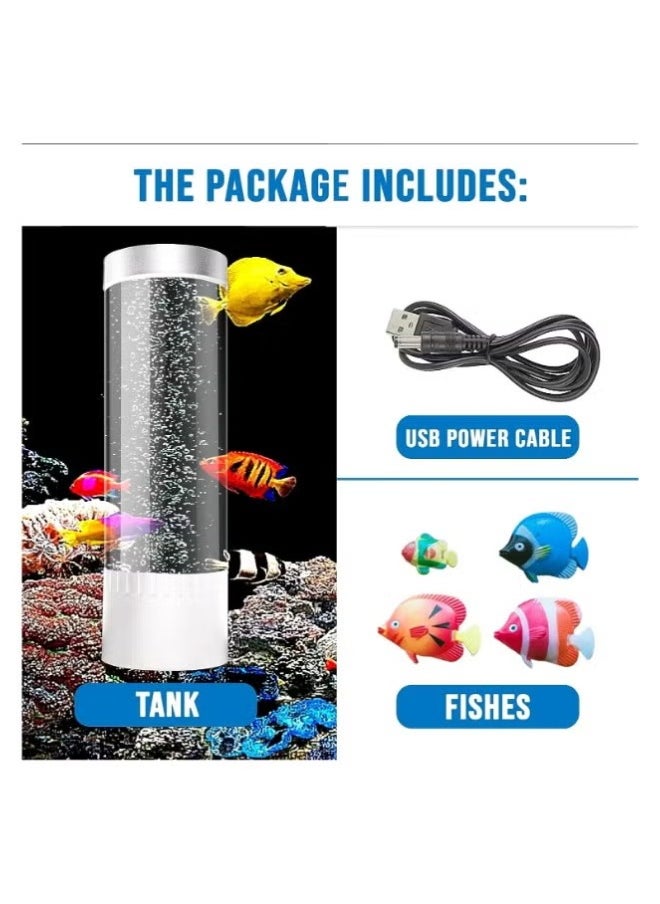 LED Mini Colour Changing Aquarium Light with Desktop Bubble Fish Lamp