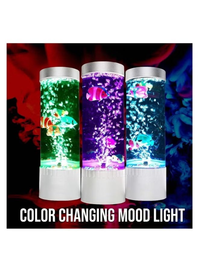 LED Mini Colour Changing Aquarium Light with Desktop Bubble Fish Lamp