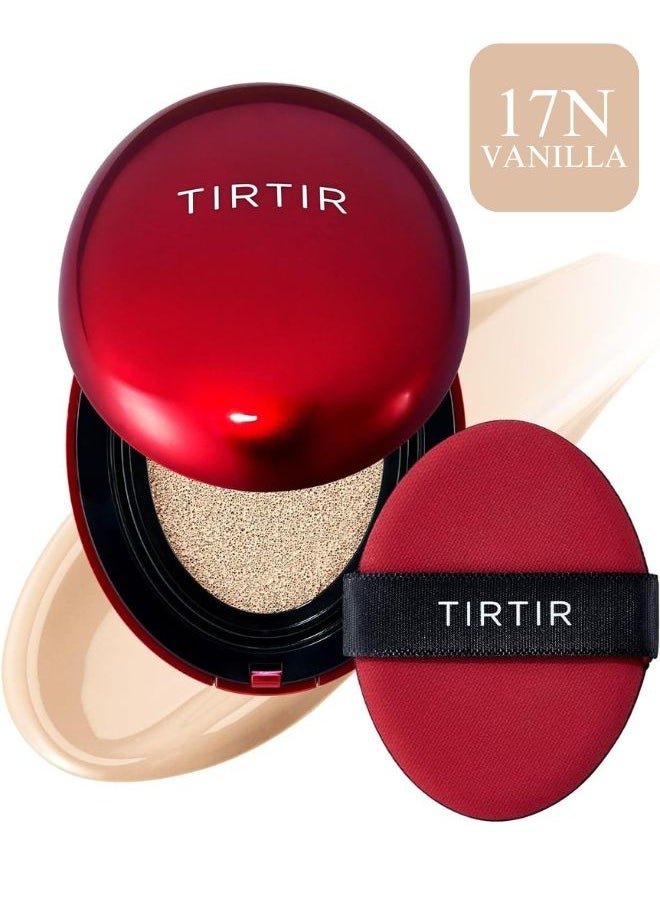 TIRTIR Mask Fit Red Cushion Foundation 18g (17N Vanilla) - 72hrs Long Lasting Full Coverage Foundation Makeup