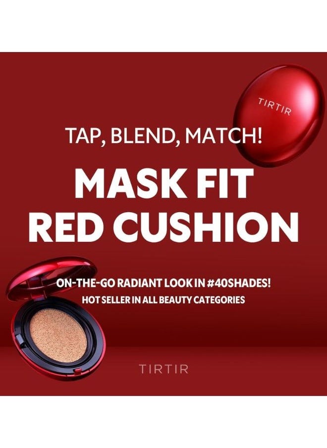 TIRTIR Mask Fit Red Cushion Foundation 18g (24W Soft Beige) - 72hrs Long Lasting Full Coverage Foundation Makeup