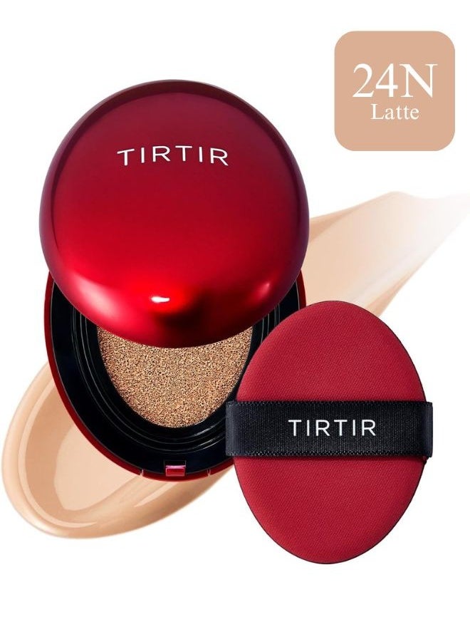 TIRTIR Mask Fit Red Cushion Foundation 18g (24N Latte) - 72hrs Long Lasting Full Coverage Foundation Makeup