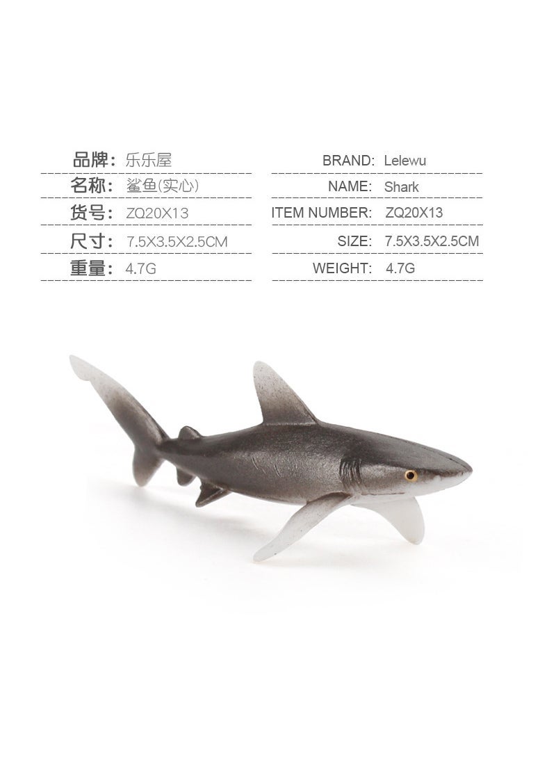 Simulation mini marine life model shark ray fish turtle dolphin killer whale tuna animal model wholesale ZQ20X13 shark (solid) 4.7g