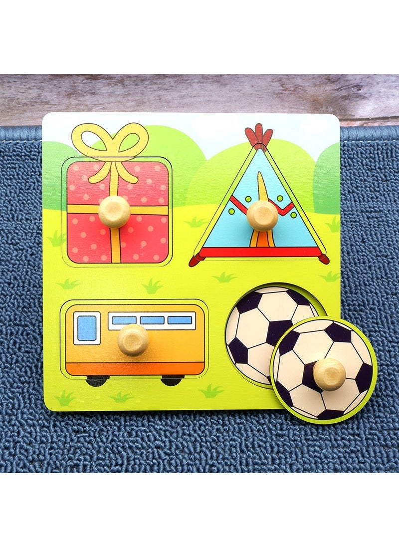 Montessori Early Childhood Education Puzzle Toy Baby Enlightenment Hand Grasping Board Matching Cartoon Wooden Nail Panel Childrens Intelligence Puzzle CH-X Items Gift (X)