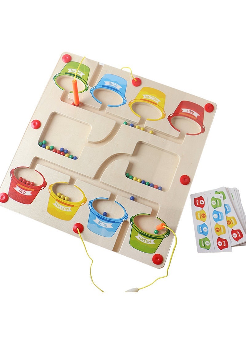 Childrens Wooden Magnetic Maze Toy Color Number Puzzle Color battle pen game 0.7kg