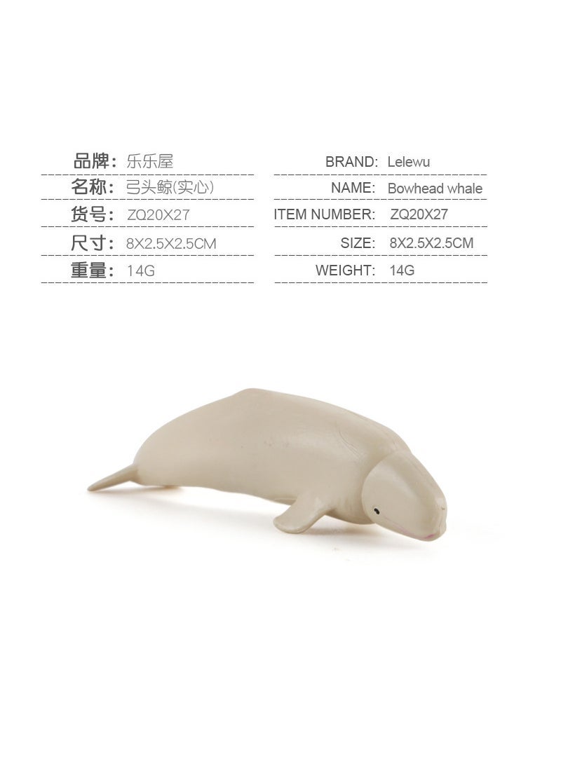 Simulation mini marine life model shark ray fish turtle dolphin killer whale tuna animal model wholesale ZQ20X27 Bowhead whale (solid) 14g