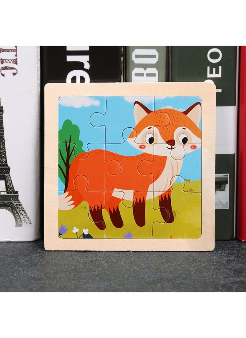 9-Piece Cartoon Animal Puzzle for Kids Fox