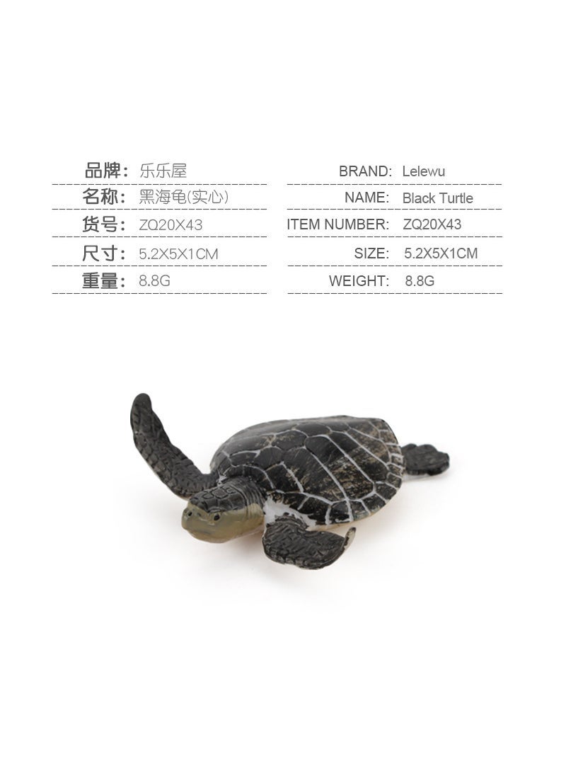 Simulation mini marine life model shark ray fish turtle dolphin killer whale tuna animal model wholesale ZQ20X43 black turtle (solid) 8.8g