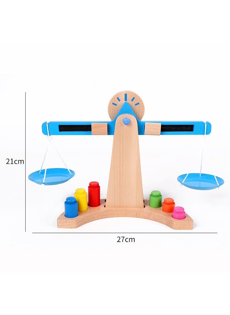 1 x 5 pcs Montessori Balance Scale Wooden Math Toy for Kids Balance Scale