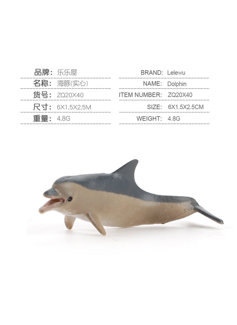 Simulation mini marine life model shark ray fish turtle dolphin killer whale tuna animal model wholesale ZQ20X40 Dolphin (solid) 4.8g