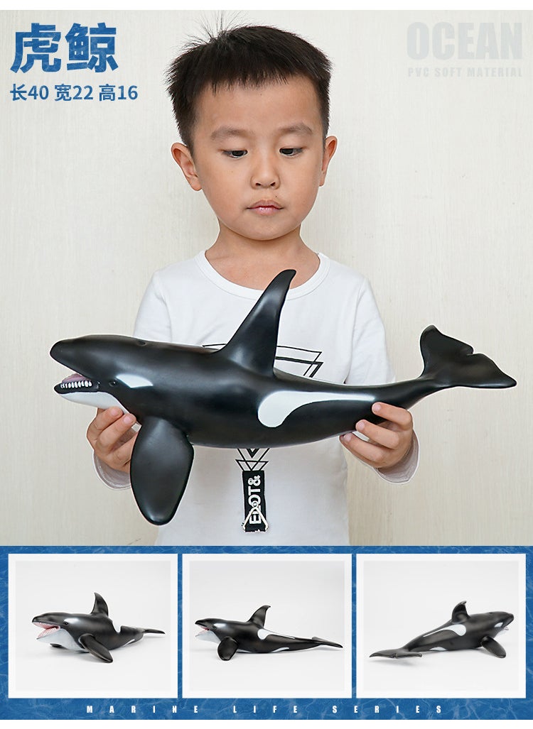 Jumbo Realistic Shark Ocean Life Model Toy Killer Whale [Soft Gum]]