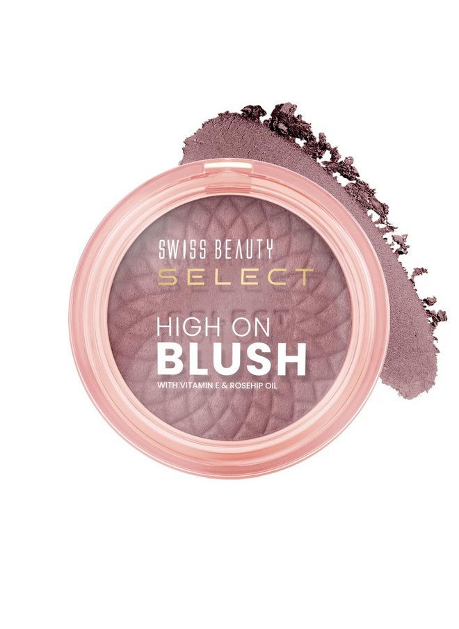 Select High On Blush With Natural Matte Finish | Long- Lasting & Non Transferrable Stay | Enriched With Vitamin E & Rose Oil | Shades- Burnt Rose, 8Gm |