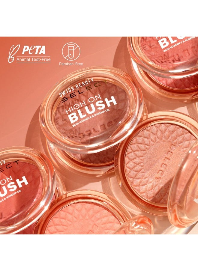 Select High On Blush With Natural Matte Finish | Long- Lasting & Non Transferrable Stay | Enriched With Vitamin E & Rose Oil | Shades- Sweet Pink, 8Gm |