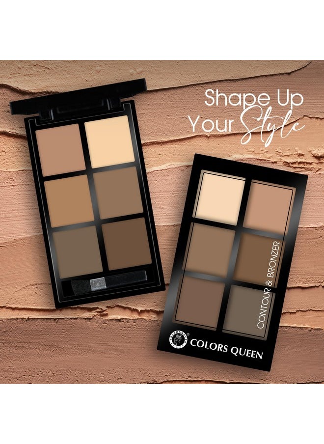 Contour & Bronzer Palette | Matte Finish & Long Lasting Formula | Easy To Blend, Creamy Texture, Lightweight Contour And Bronzer Palette For Face Makeup (Shade - 03, 17G)