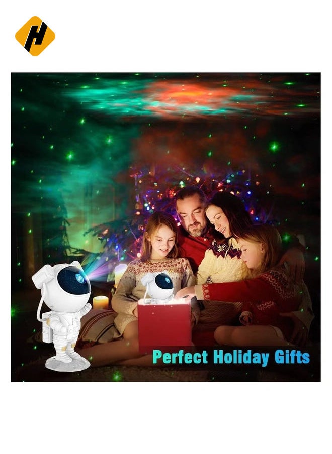 Kids Star Projector Night Light Astronaut LED Projection Lamp for Bedroom, Starry Night Light Projector with Timer, Remote Control and 360°Adjustable Head Angle,Right Galaxy Projector