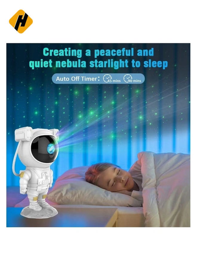 Kids Star Projector Night Light Astronaut LED Projection Lamp for Bedroom, Starry Night Light Projector with Timer, Remote Control and 360°Adjustable Head Angle,Right Galaxy Projector