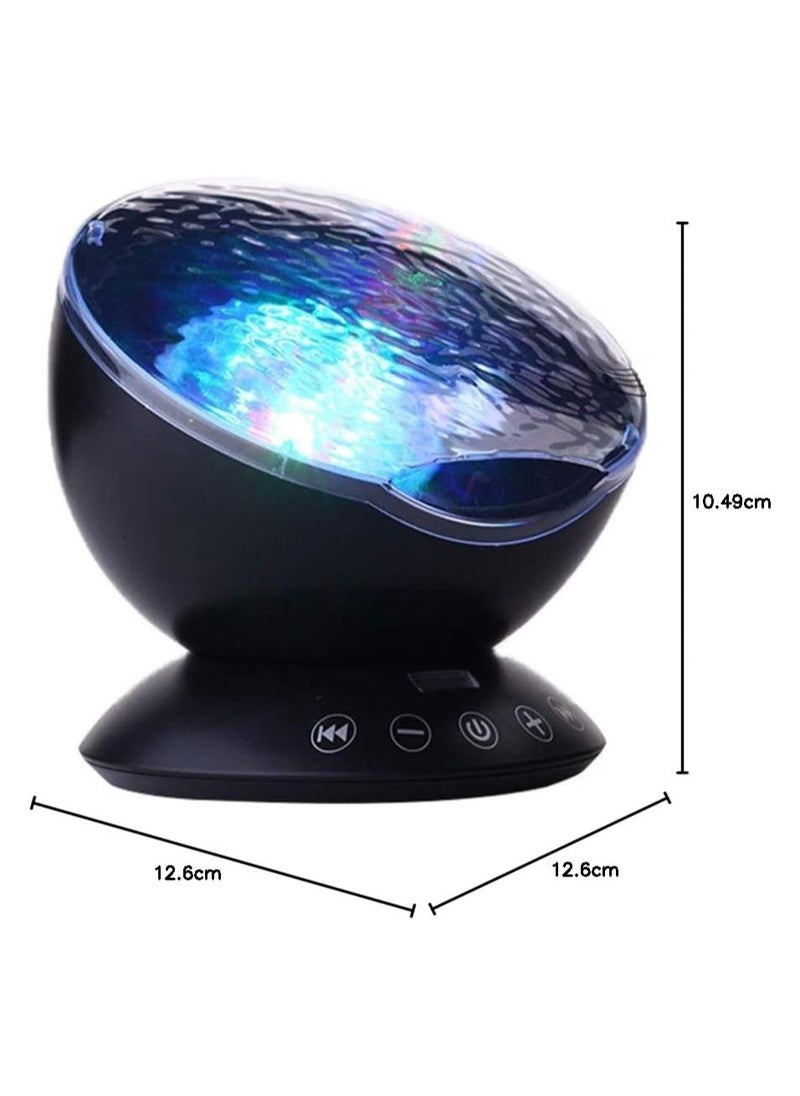 LED Night Light With Usb Remote Control Projection Lighting Black 12.5cm