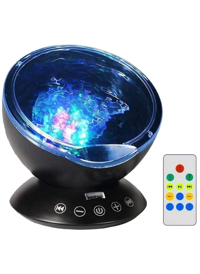 Ocean Wave Projector Light with Remote Control, LED Sky Light Projection Lamp Angle Adjustable