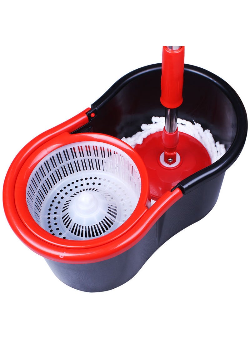 Hands-Free Home Cleaning Mop Plastic basket + plastic plate +1 mop head (black)