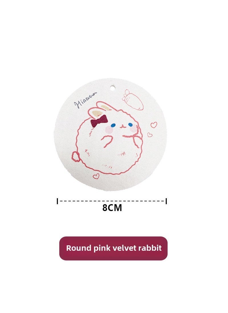 Compressed Wood Pulp Cotton Cartoon Sponge Washer Dishwasher Artifact Absorbent Oil-free Natural Wood Pulp Material Magic Washer Round Pink Snow Velvet Rabbit