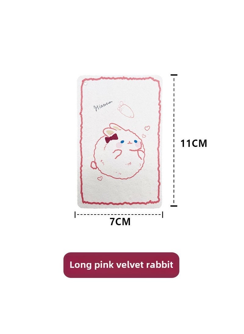 Compressed Wood Pulp Cotton Cartoon Sponge Washer Dishwasher Artifact Absorbent Oil-free Natural Wood Pulp Material Magic Washer Long pink snow velvet rabbit