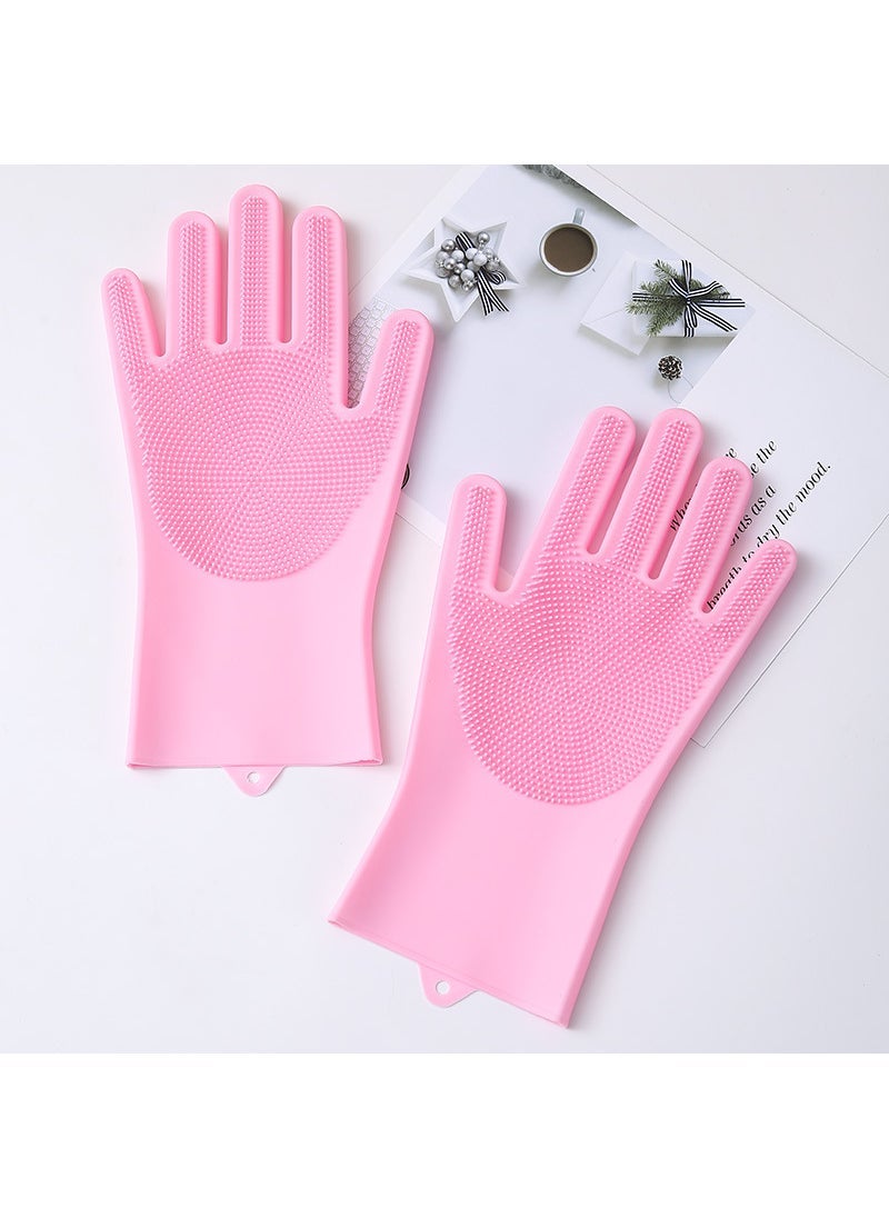 Silicone Thick Gloves for Multi-purpose Cleaning 120g pink