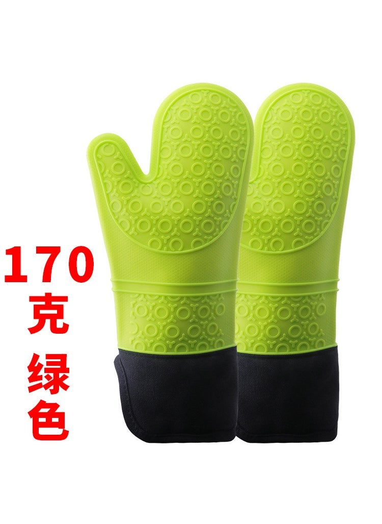 Silicone Oven Mitts Heat Resistant Kitchen Gloves 170g-Green