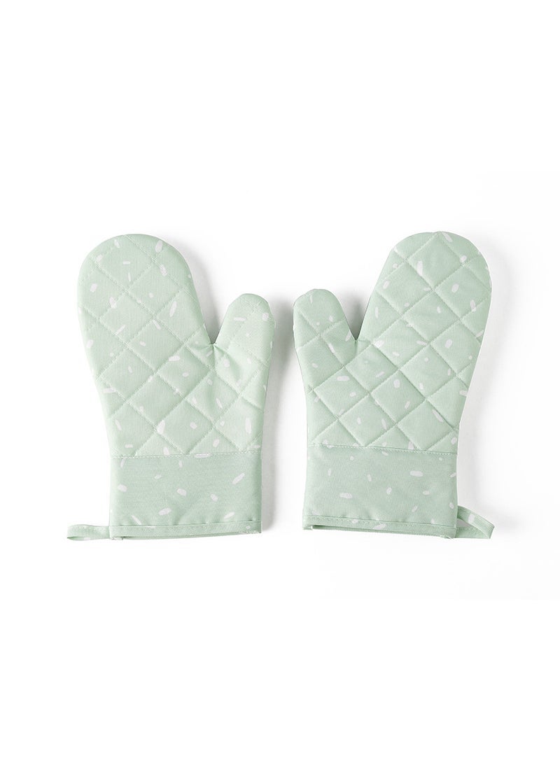 Thick Silicone Oven Mitts Heat Resistant Baking Gloves Aqua green