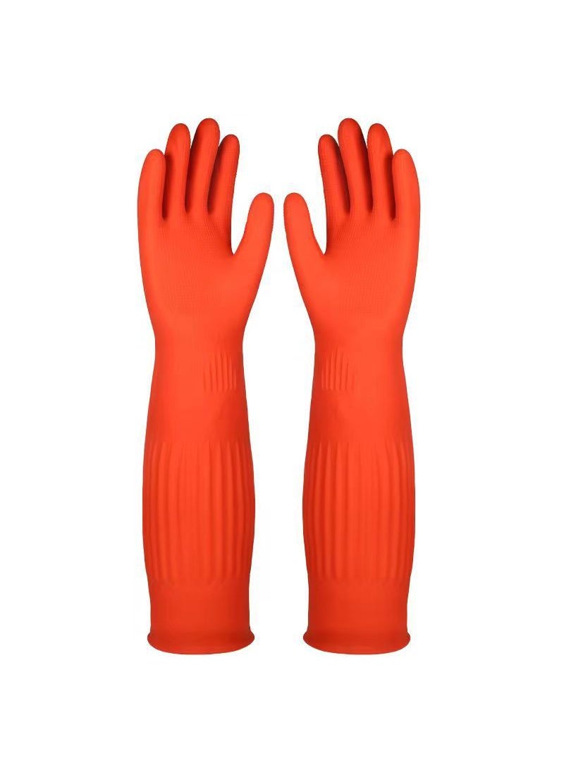 1 x 5 pcs Thick Fleece-Lined Gloves for Kitchen Cleaning Red