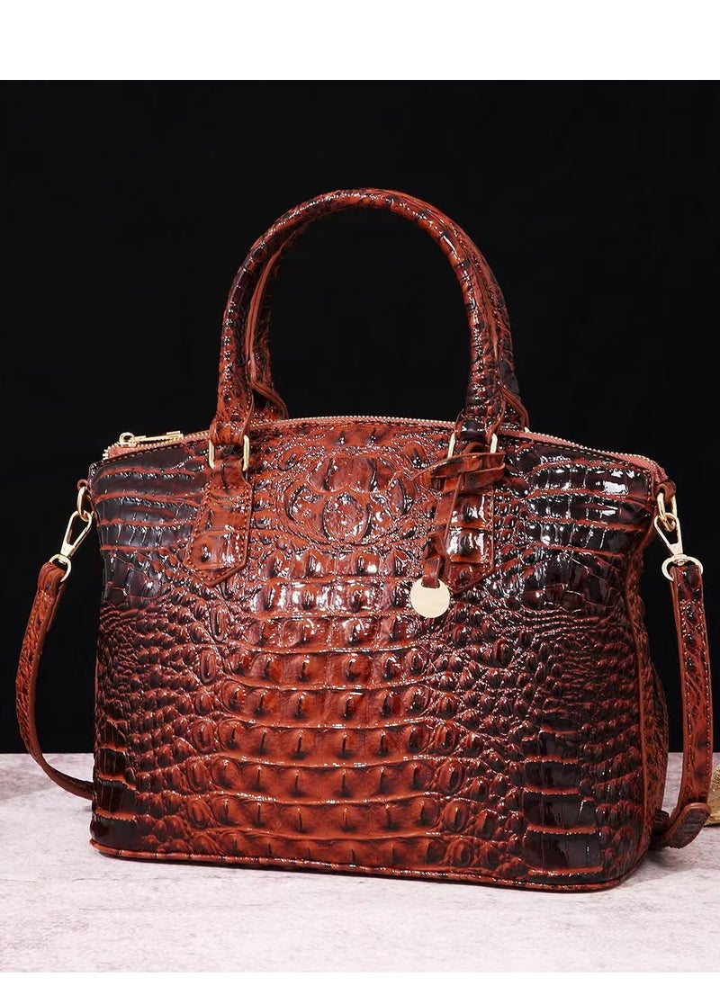 Women Satchel Handbags Top-Handle Bags fuax Leather Embossed Crocodile pattern shoulder bag