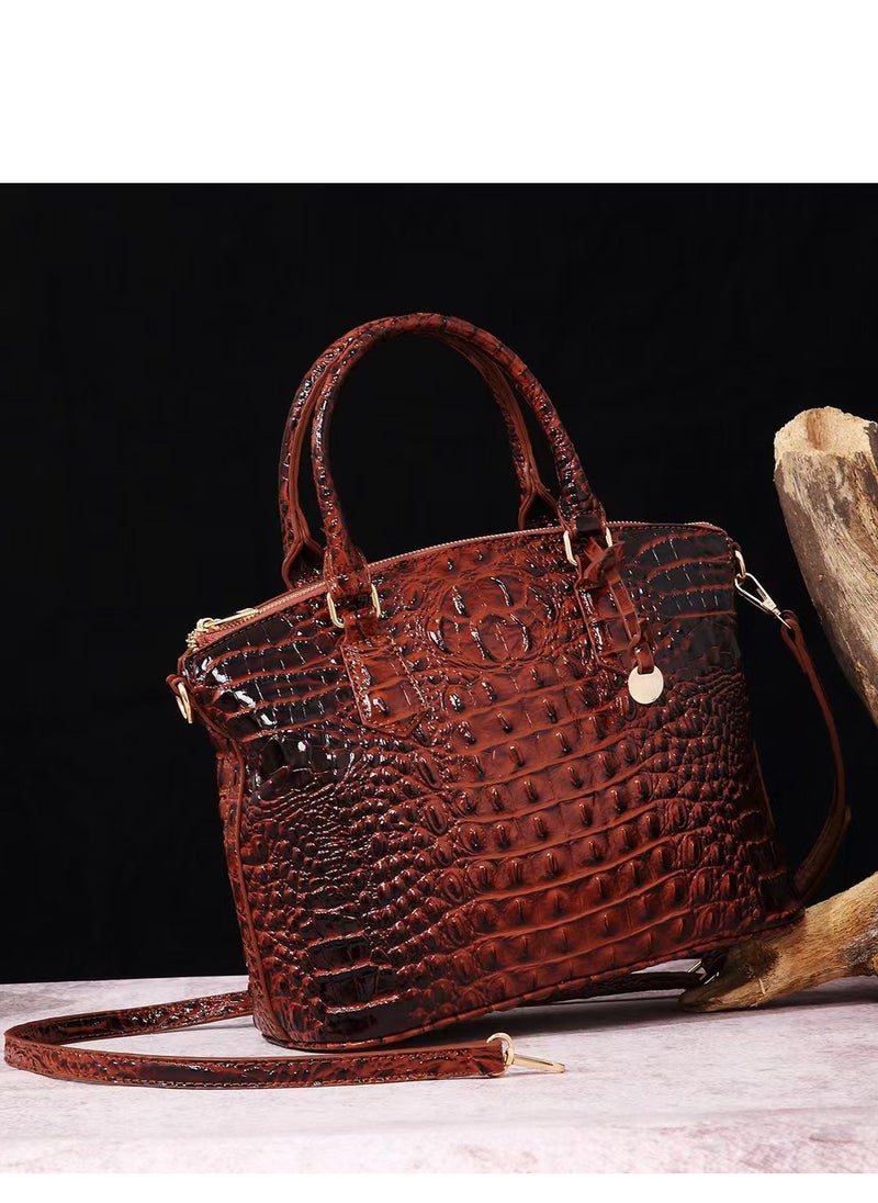 Women Satchel Handbags Top-Handle Bags fuax Leather Embossed Crocodile pattern shoulder bag