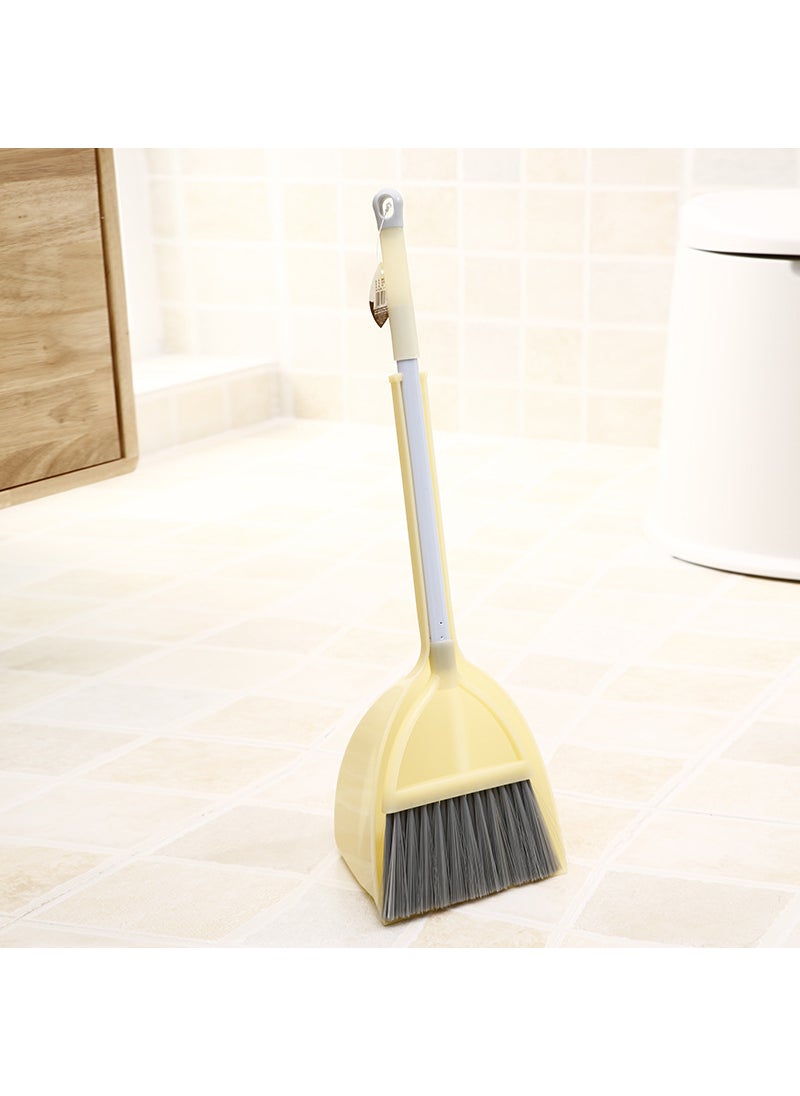 Kids Broom Dustpan Set Home Cleaning Toy Light yellow